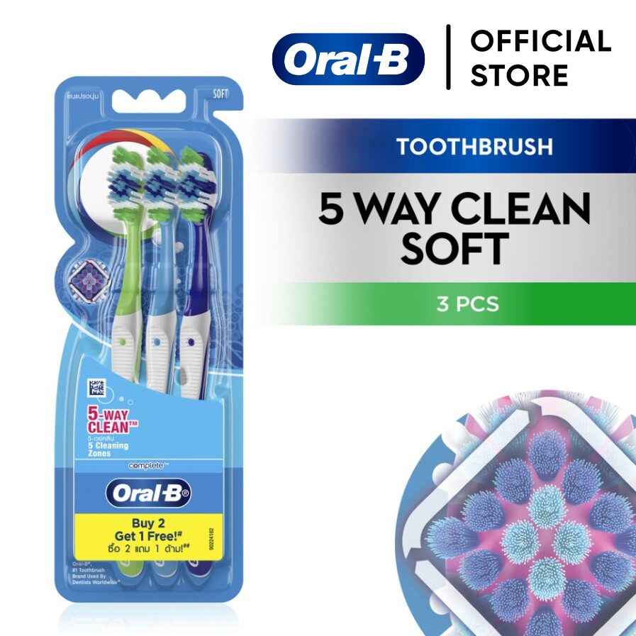 Oral-B 5 Way Clean Soft Toothbrush Pack Of 3 | Shopee Philippines