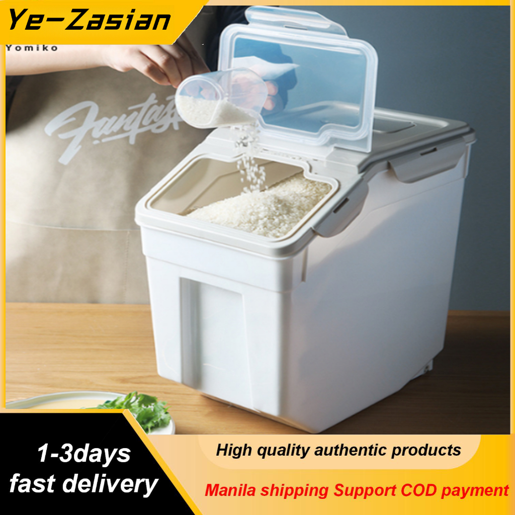 25kg Rice Storage Sealed Cereal Rice Dispenser Kitchen Organizer Rice ...
