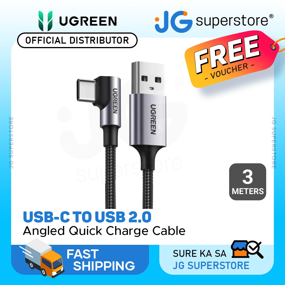 UGREEN 18W Right Angle USB Type C to USB A Data Quick Charging Cable ...