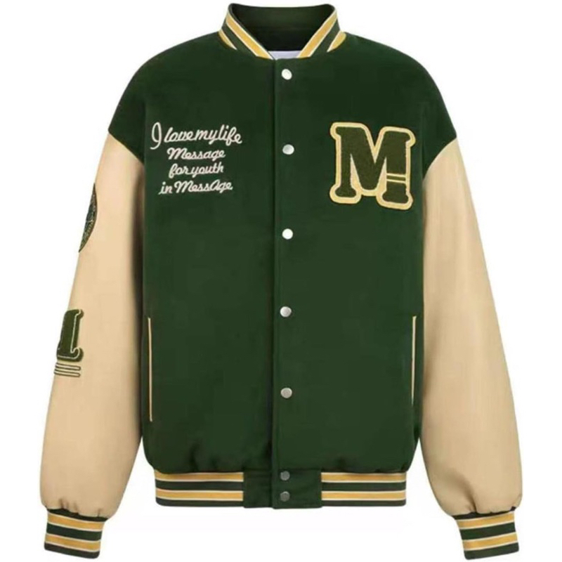 Rare Baseball Letter M Varsity Jacket Large Green Shopee Philippines