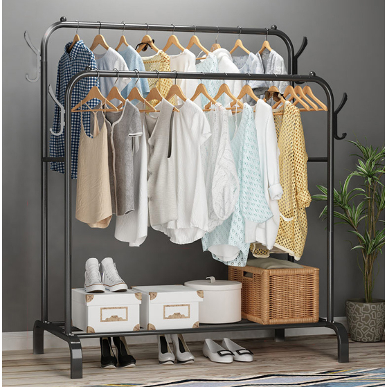 Single Pole Type Drying Rack Wardrobe Rack Hanger Hanging Clothes Shelf ...