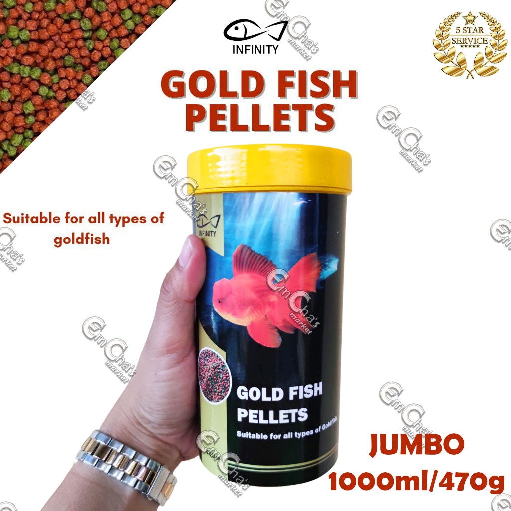 INFINITY Goldfish PELLETS (1000ml JUMBO) GoldFish Food Ranchu Oranda Red  Cap etc (ff)
