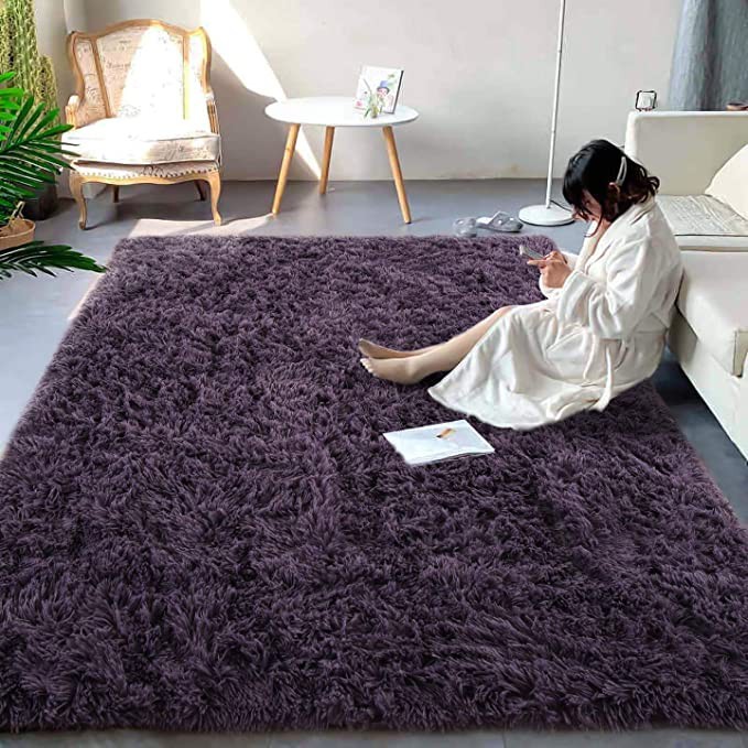 Big Size Fluffy Rugs Anti-Skid Shaggy Area Rug Room Home Bedroom Carpet ...