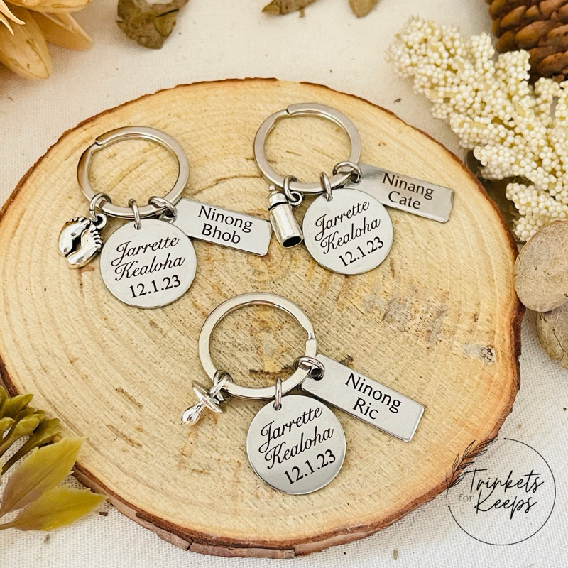 Baptism Keychain • Personalized • Stainless steel • Baptism Giveaways • Ninang Gift • Ninong