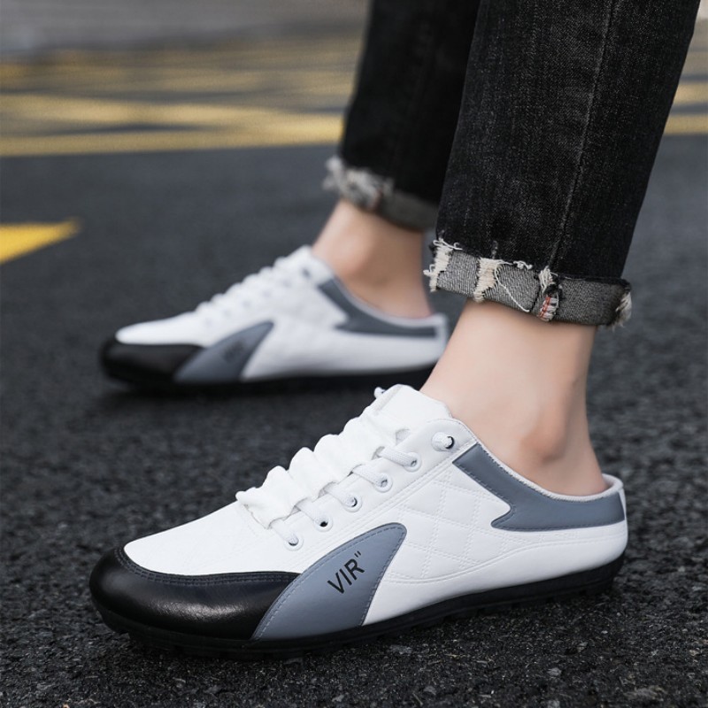 Slip On Half Shoes For Men Korean Style Comfort Sneakers Breathable