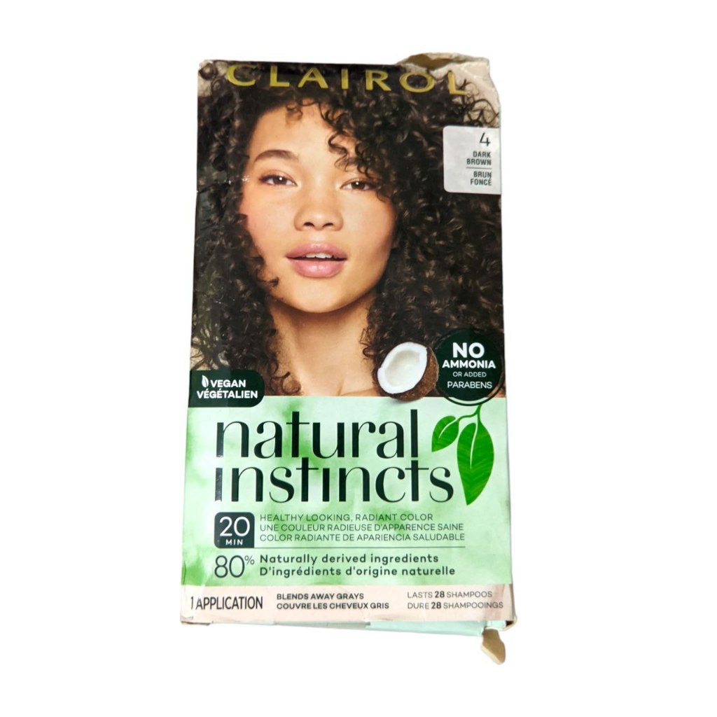 Clairol Natural Instincts DemiPermanent Hair Dye, 4 Dark Brown Hair Color ( Damaged Box