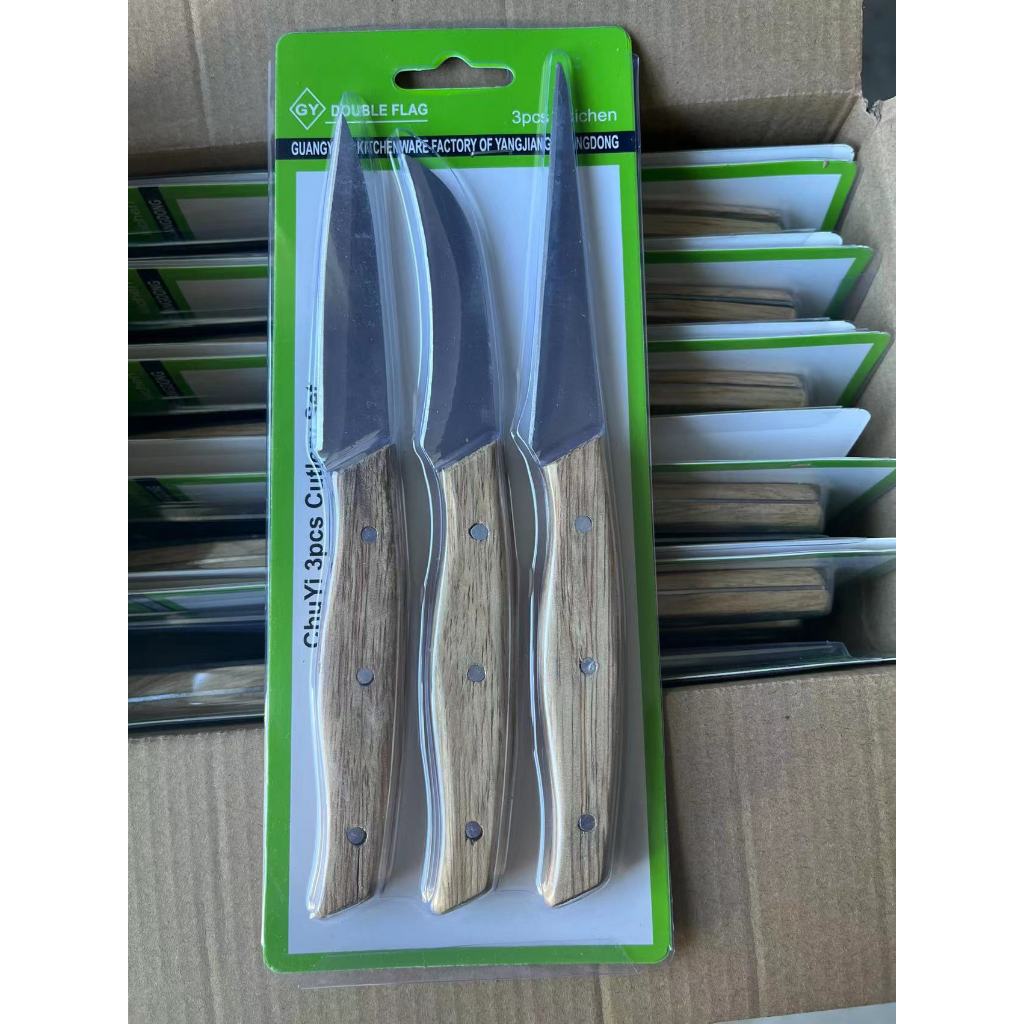 3pcs Set Kitchen Carving Knives Chef Sharp Well Fruit Carving Knife