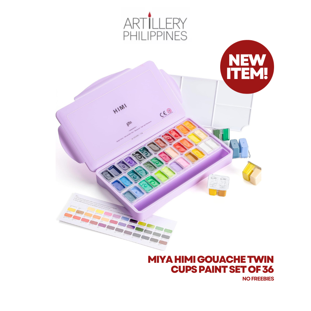 Miya Himi Gouache Twin Jelly Cups Paint Set Of 36 with Brushes 