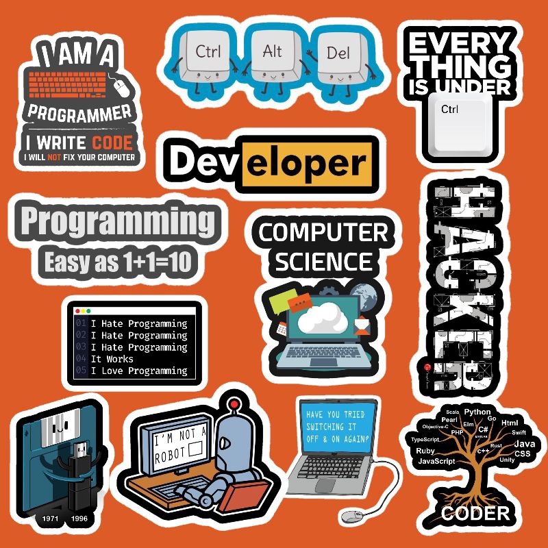 Computer Science / Programming Stickers | Vinyl Matte Laminated ...