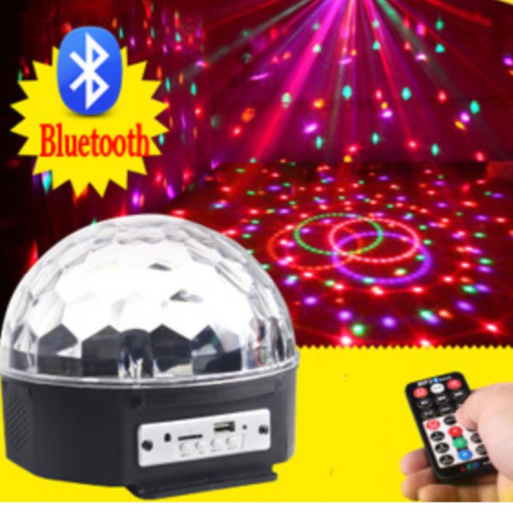 LED Light Crystal Magic Ball Party Disco Light MP3 USB Bluetooth Disco ...