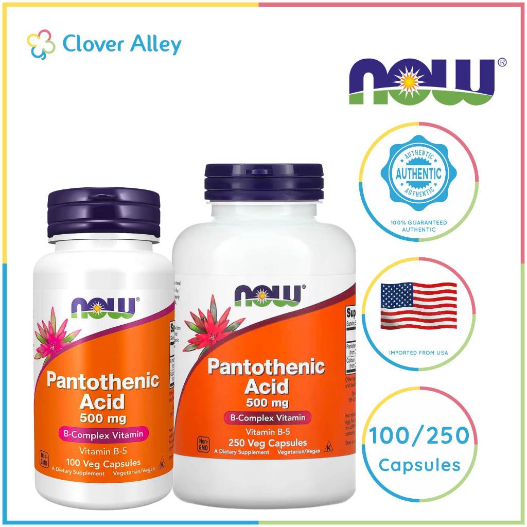 NOW, Pantothenic Acid (Vitamin B5) 500 mg, Vitamin 100