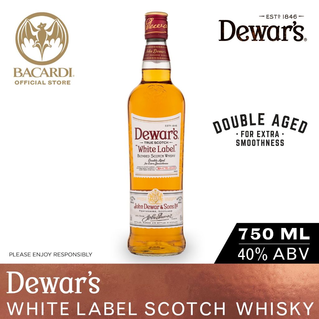 Dewar's White Label Blended Scotch Whisky, Double Aged Oak Cask Whisky