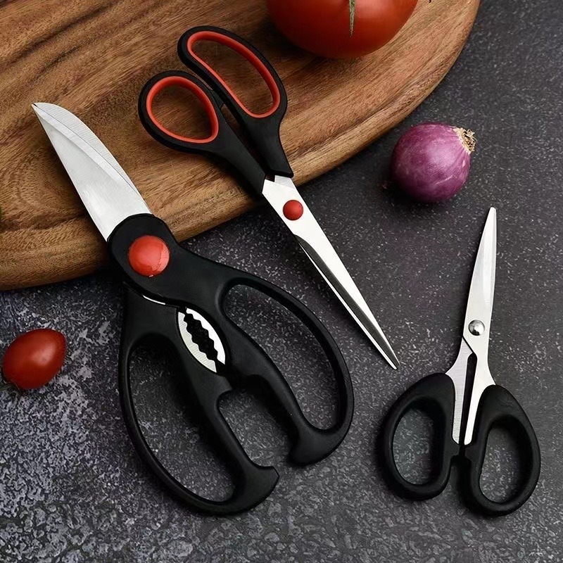 3PCS Strong Kitchen Shears Stainless Steel Poultry Fish Chicken Bone ...
