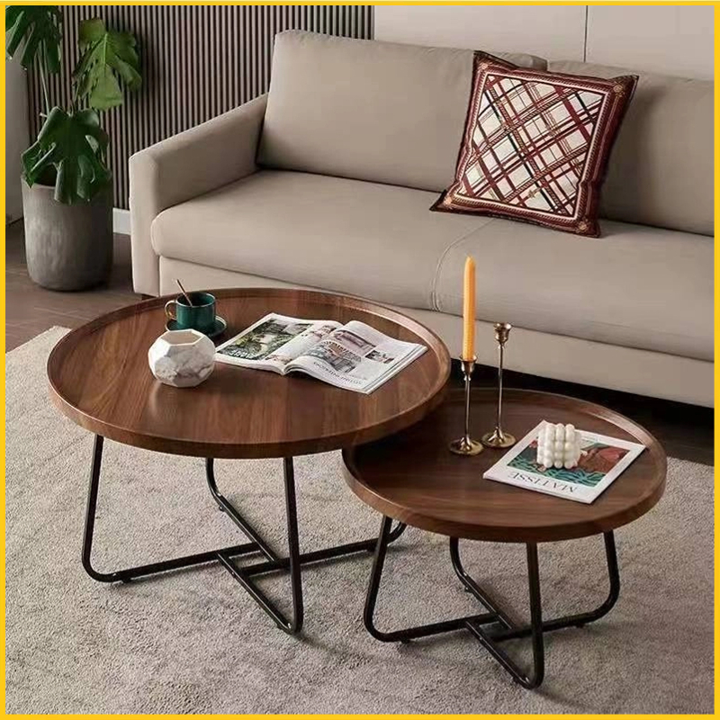 COD Nordic Style Steel Wood Tea Table Creative Small Simple Modern ...