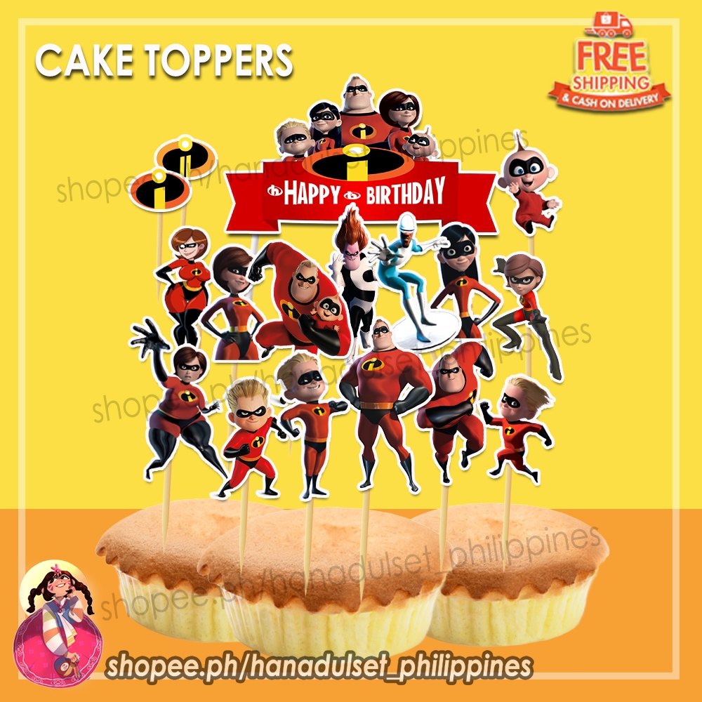 Incredibles Cake Topper SET Happy Birthday Shopee Philippines
