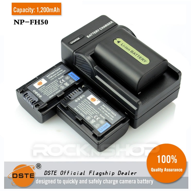 Pack De 2 Baterías NP-FH50 + Cargador USB Para Sony - Compatible Con A330, A380, A390, HX1 Y Más | Carga Rápida Y Segura