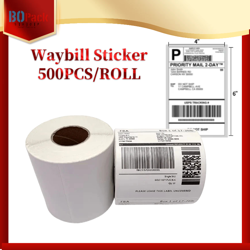 500PCS/ROLL A6 waybill sticker Thermal Adhesive Sticker Label Paper