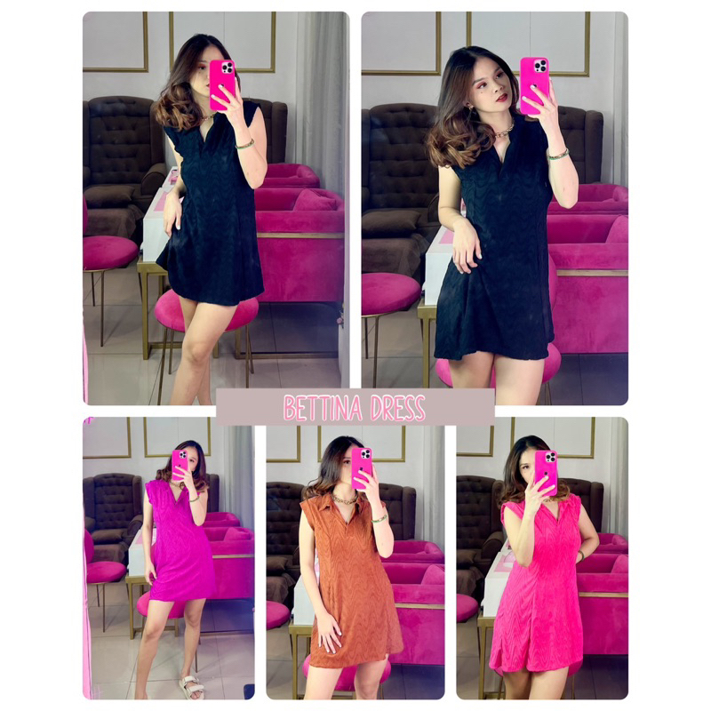 PBC BETTINA DRESS (Embossed Wave) | Shopee Philippines