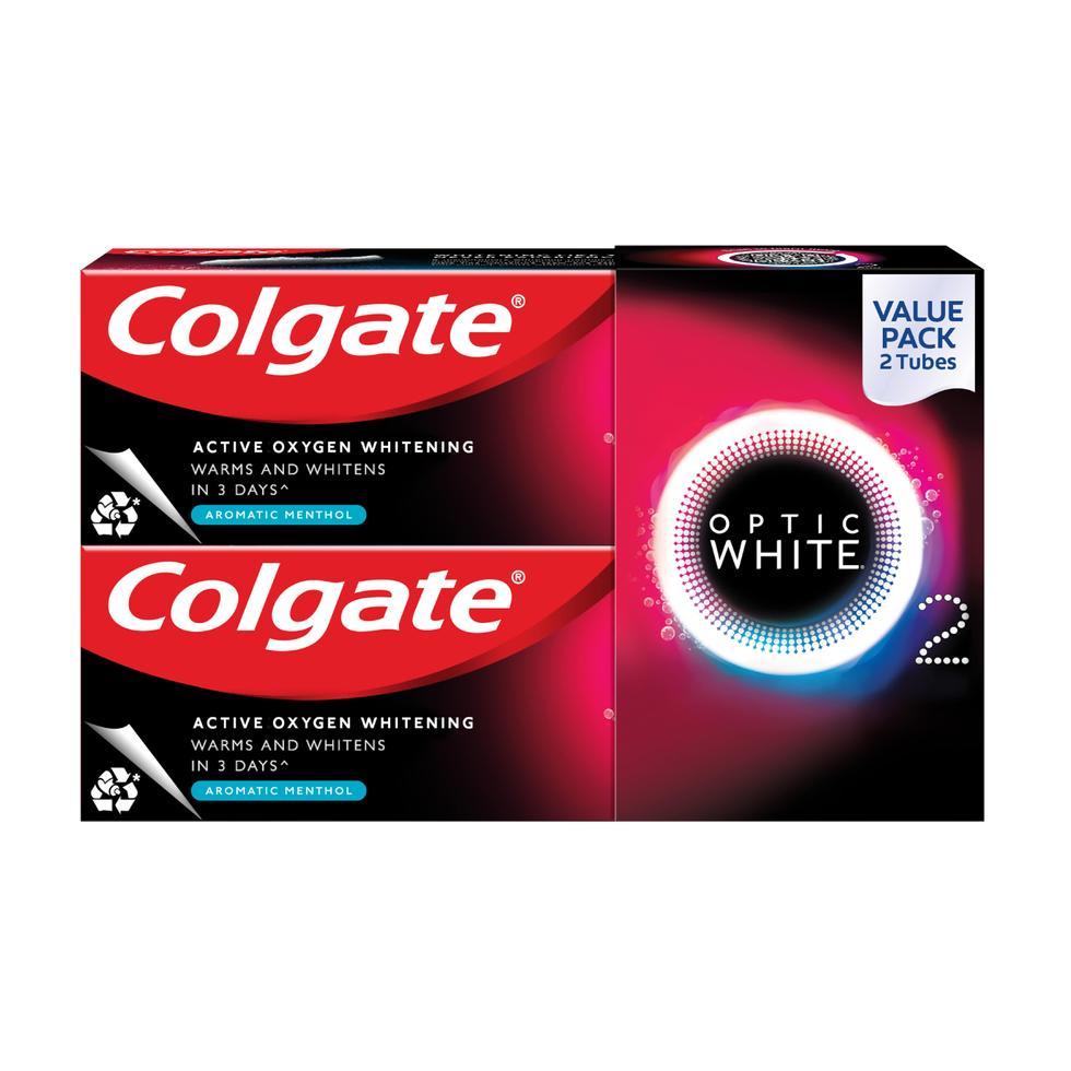 Colgate Toothpaste Optic White 02 Aromatic Menthol Twin Pack 85g