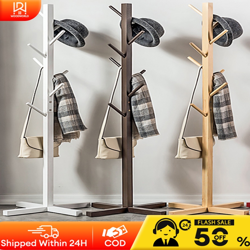 Bag Rack Stand with 8 Hooks Coat Rack Stand Cloth Rack Stand Shelves
