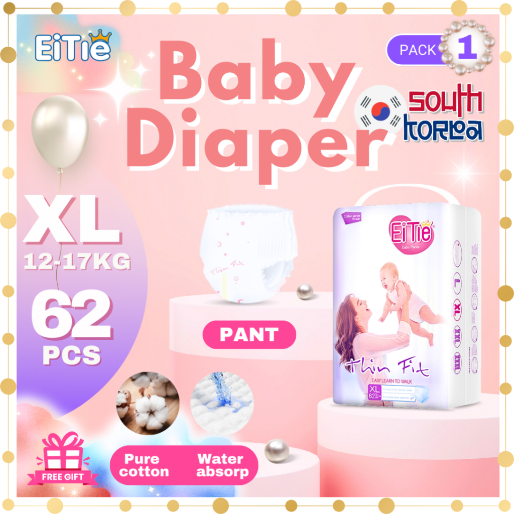 Eitie Baby Diapers Pants Pullups Korea Disposable Diapers for Baby