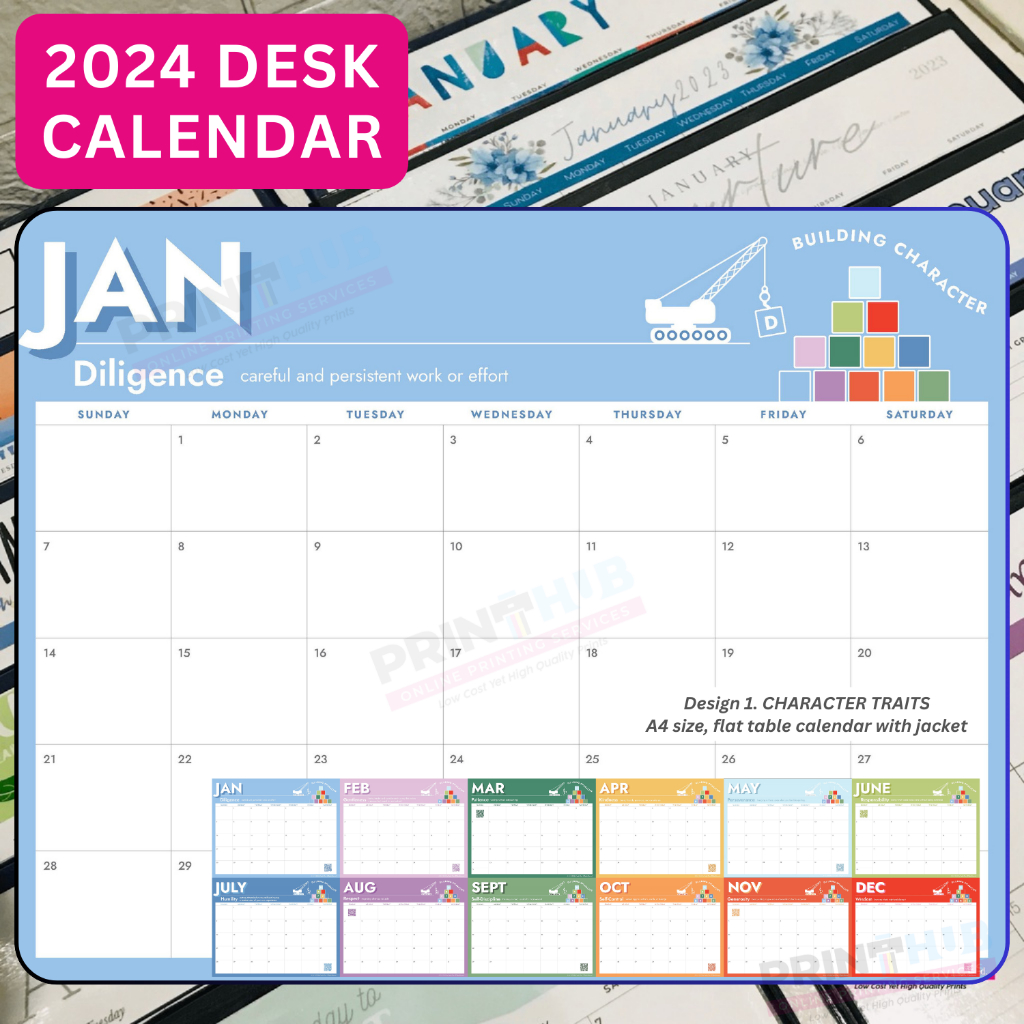 2024 Desk Calendar | A4 Size Office Calendar | Small Table Calendar ...
