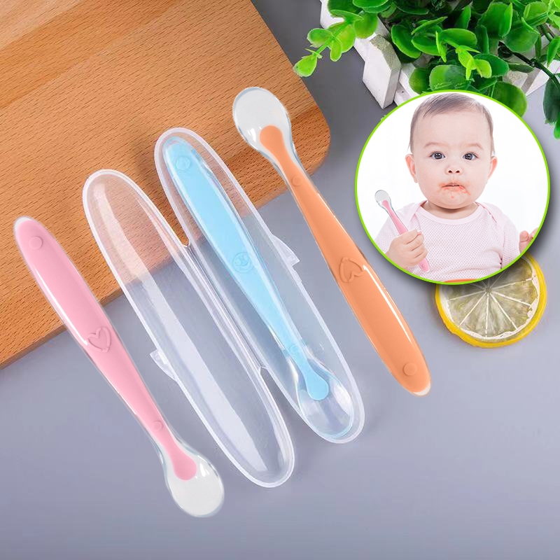 Silicone Baby Training Spoon Soft Round Tip Scoop No BPA | Shopee ...