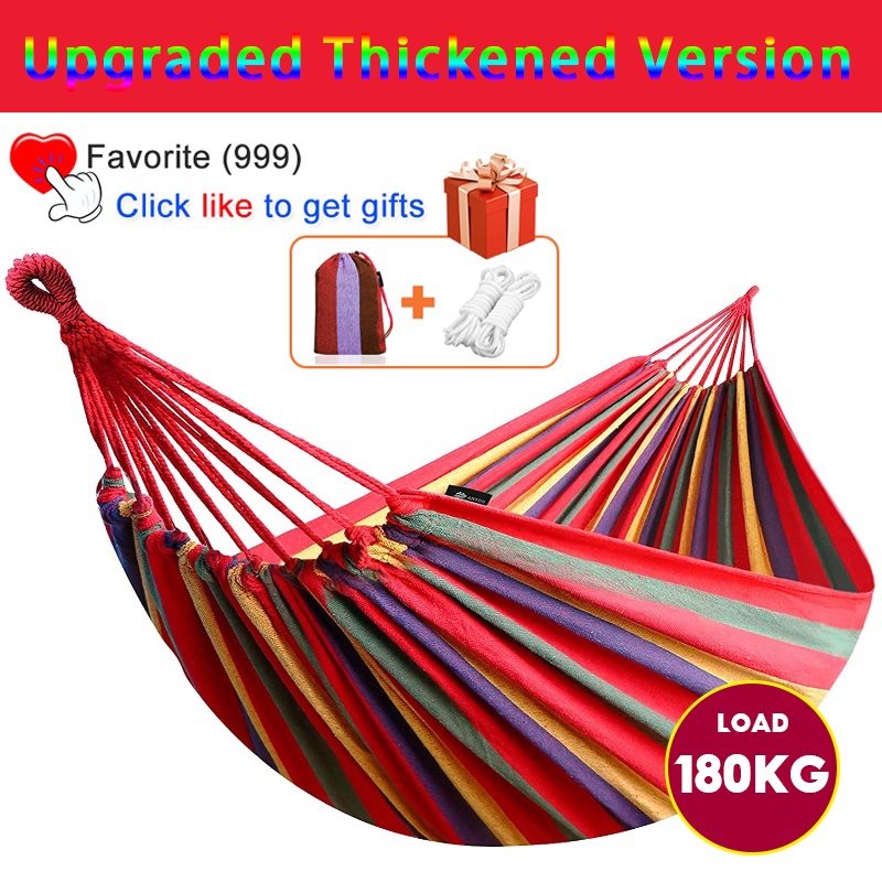 Hammock With Rope Camping Hiking Hammock Duyan Double Outdoor Foldable ...