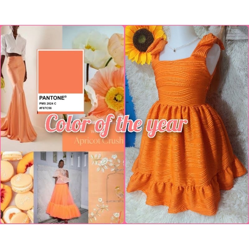 Kids Dress Color Of The Year 2024 Pantone Apricot Crush Embossed Wave   Ph 11134207 7r98r Lownb3zjt2i140