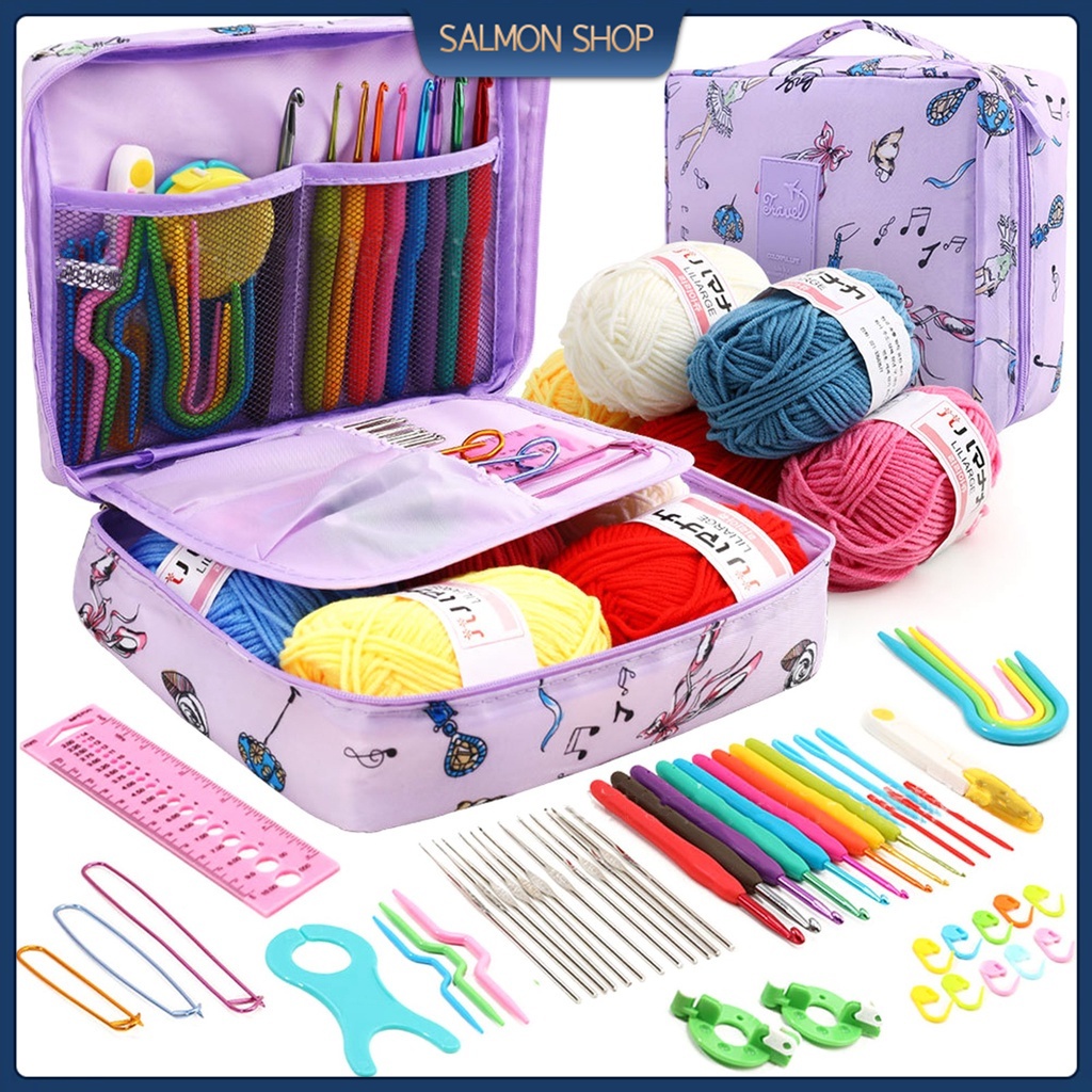 58pcs/set Beginner Crochet Kits DIY Starter Crochet Set Portable ...