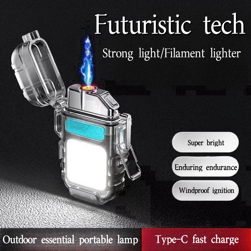 USB Multifunctional Rechargeable Lighting Lighter Keychain Work Light ...
