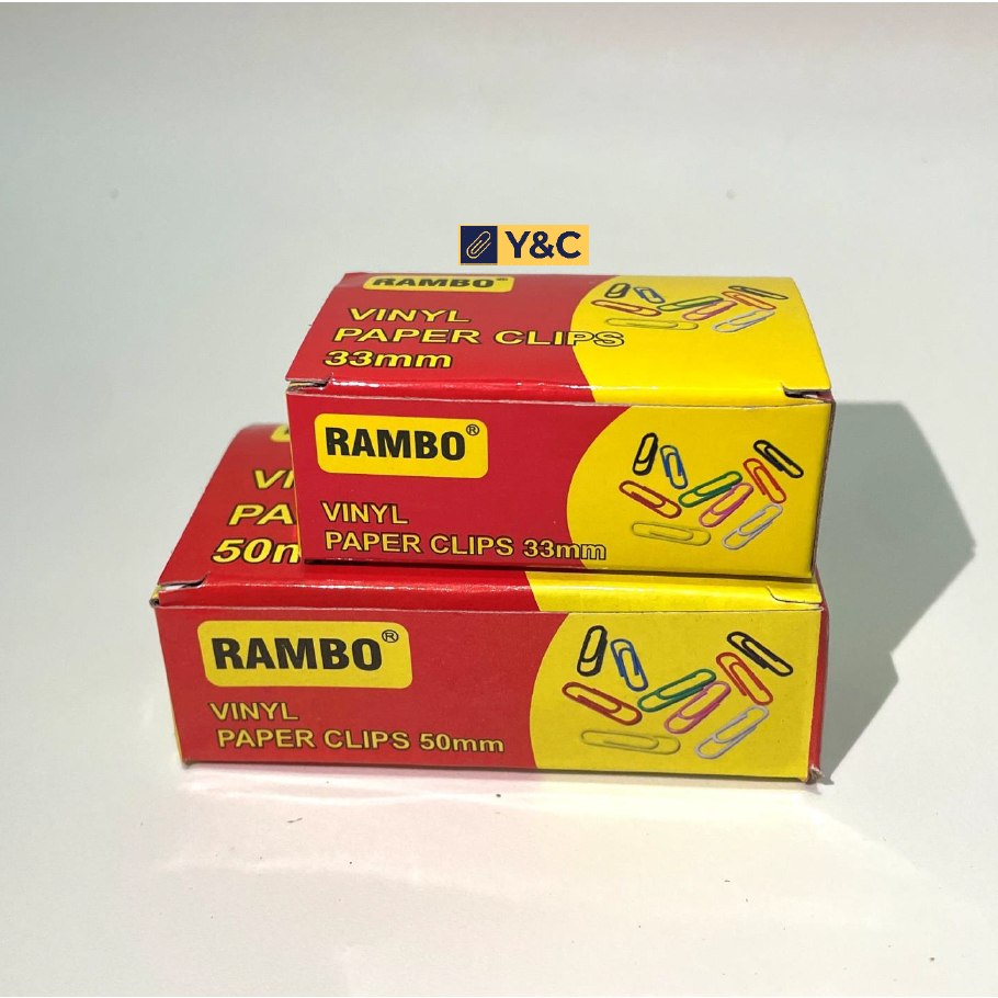 Rambo Vinyl Paper Clips 100pcs. Assorted Color Small and Jumbo ...