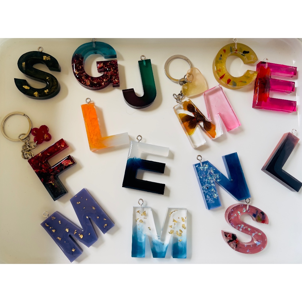 Resin Letter Keychain (please read description) | Shopee Philippines