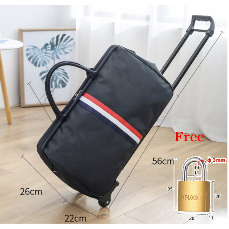 Travel Bag Large Capacity And Durable Hand Carry Luggage Black Luggage Bag With Wheel Labor Saving