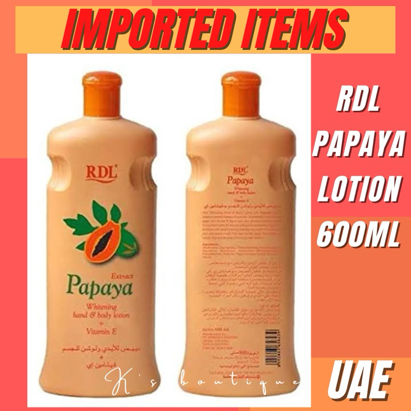 RDL PAPAYA LOTION 600ml from UAE ONHAND Shopee Philippines