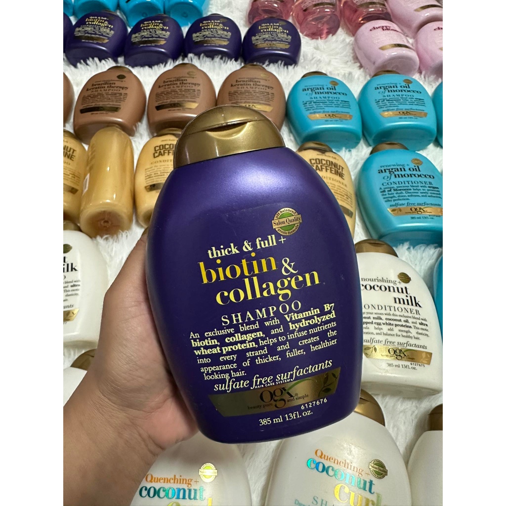 Authentic OGX Thick and Full + biotin and collagen shampoo 385ml 04/2026 expiry Shopee Philippines