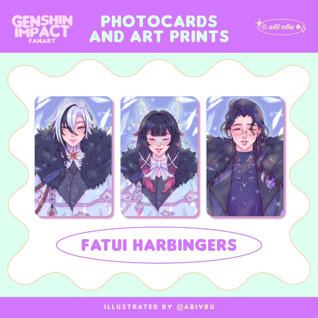 Fatui Harbingers Photocard / Art Print - Genshin Impact Fanart by ...