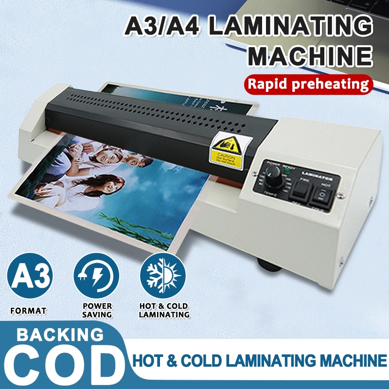 A3/A4 Laminator Machine HOT/COLD/REVERSE 220V Heavy Duty Laminating ...