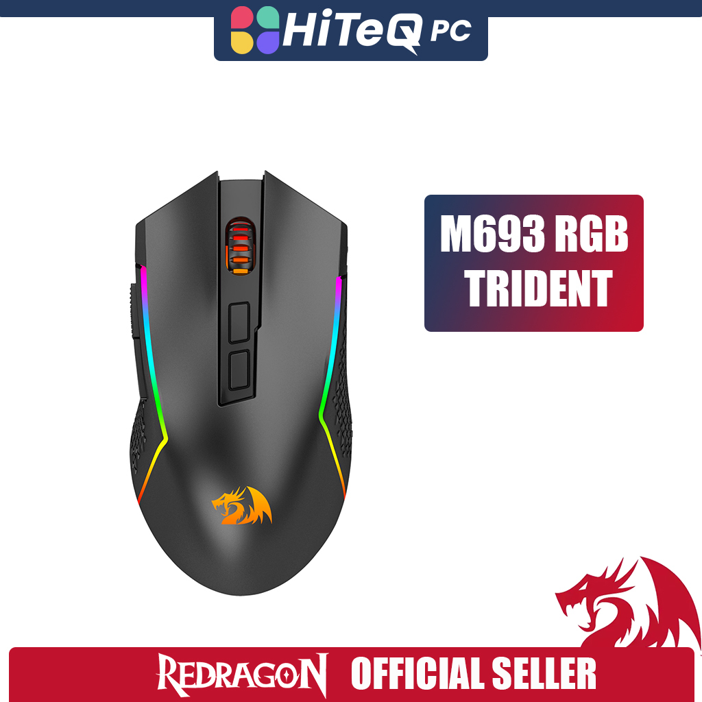 HiteqPC Redragon M693 Trident RGB Wireless Gaming Mouse (Black
