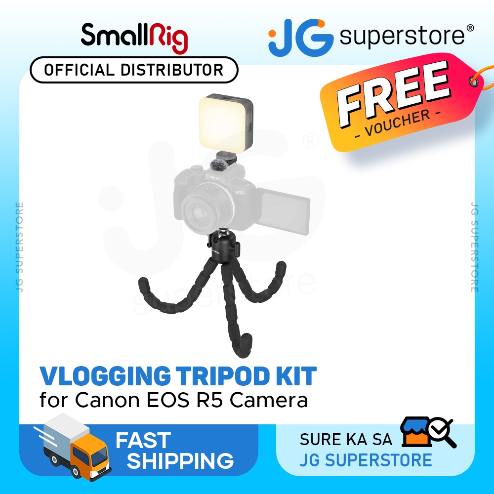 SmallRig Vlogging Tripod Kit for Canon EOS R5 Camera with LED Video