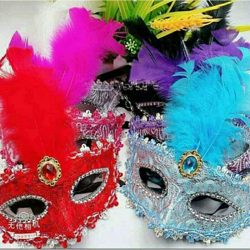 Sexy Ladies Masquerade Ball Mask Feather Mask Christmas Mask Halloween ...