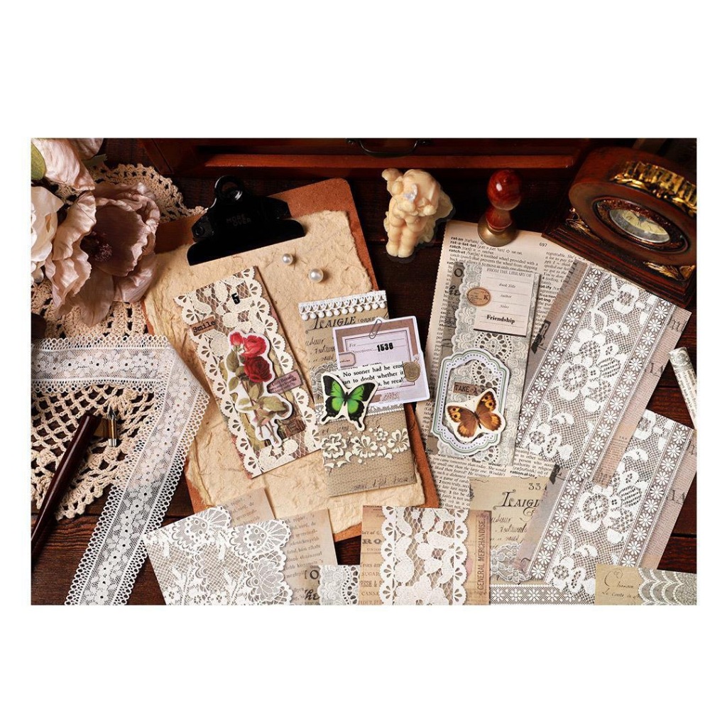 Infeel me Lace language Lace Background design papers notes | Shopee ...