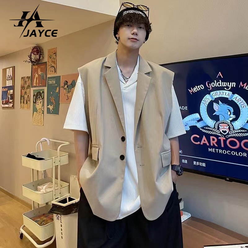 saferido Knitted Sweaters for Men Plaid V Neck Man Clothes Waistcoat Sleeveless Vest Casual Korean Autumn Y2k Streetwear Elegant