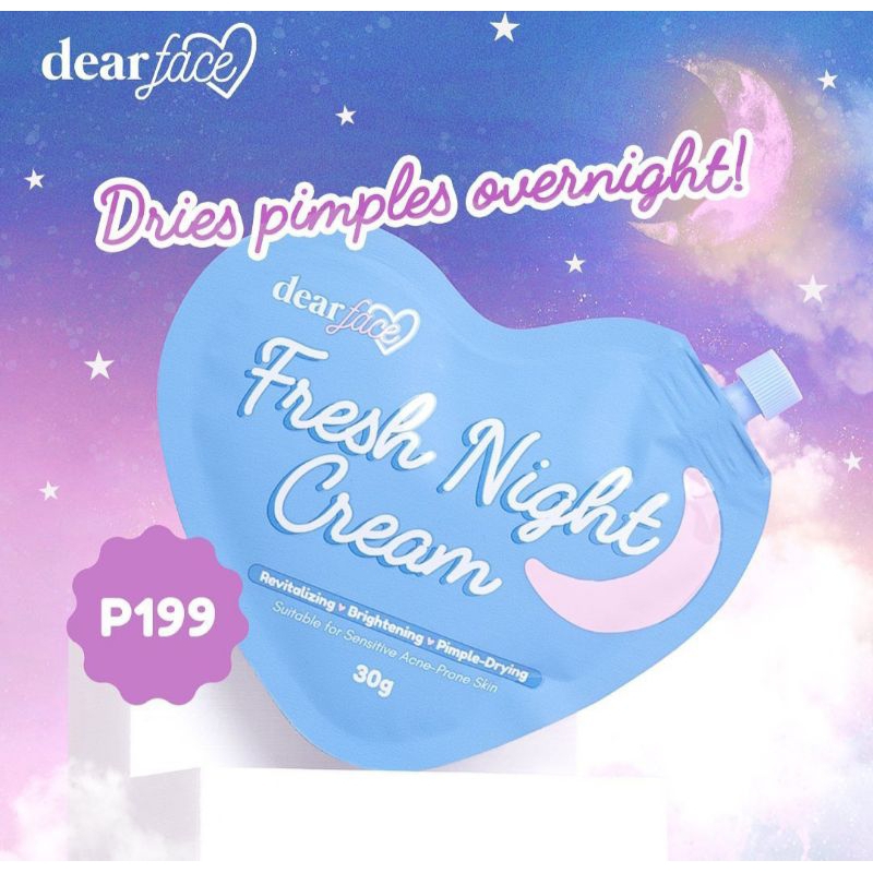 DEAR FACE FRESH NIGHT CREAM 30g | Shopee Philippines