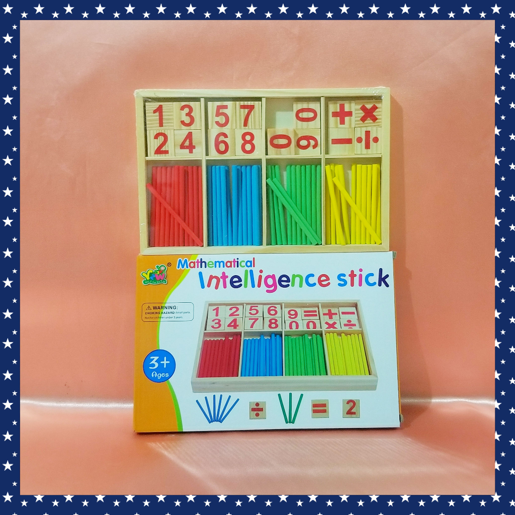 Wooden Mathematical Toy Intelligence Stick Educational Material Basic Math Counting Tool (ON