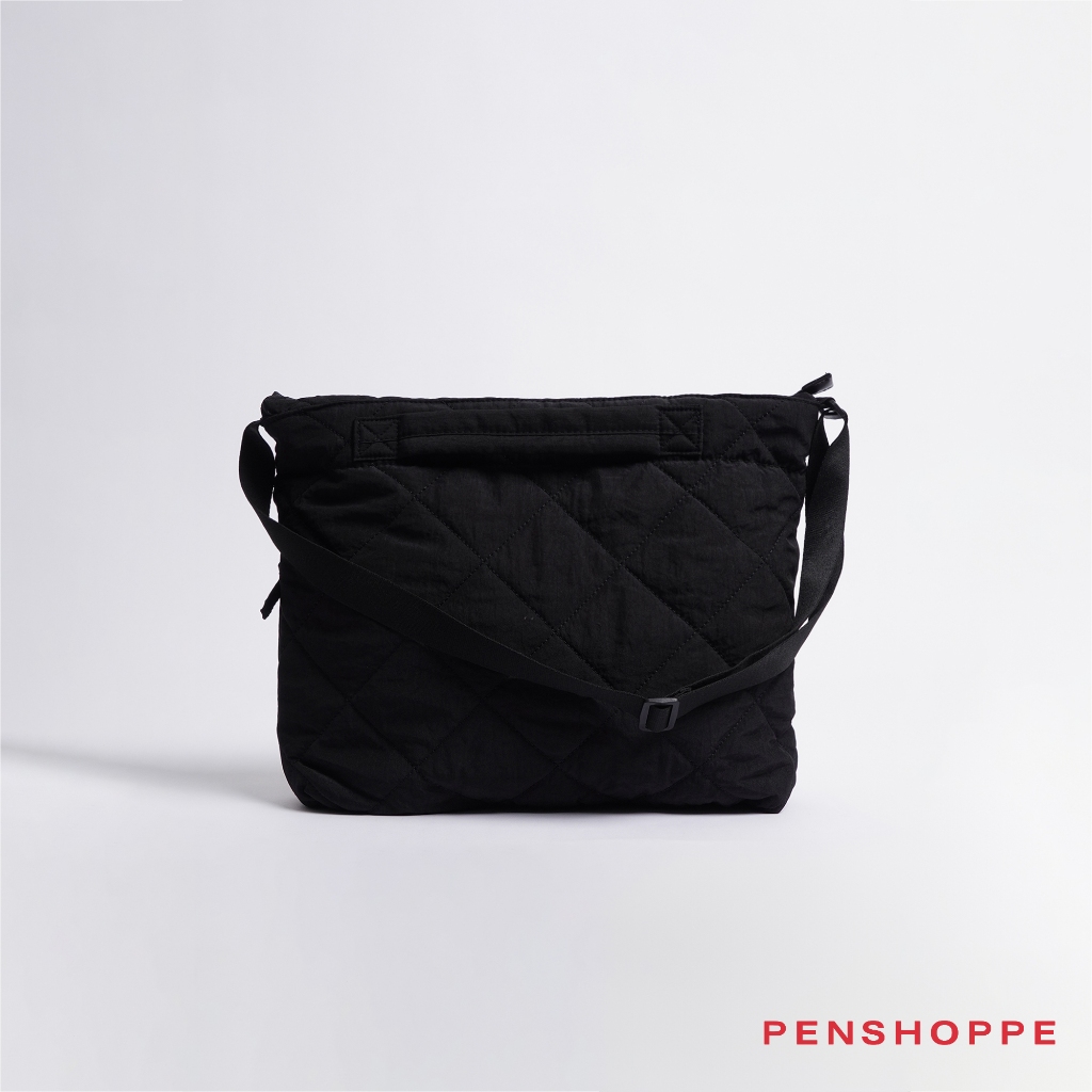 Quilted Messenger Bag For Men and Women (Black) Shopee