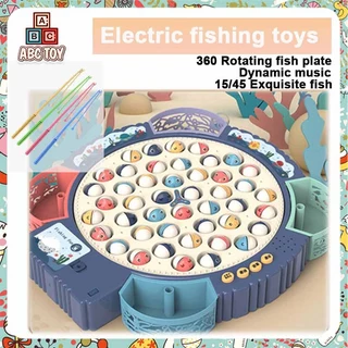 Kids Fishing Toys Electric Rotating Fishing Play Game Fish Plate