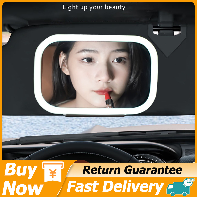 Led Car Vanity Mirror Makeup Mirror Rechargeable Sun Visor Mirror