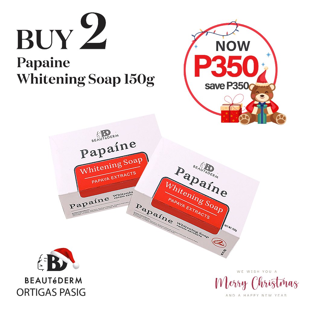BUY 2 Beautederm Papaine Soap Face and Body Whitening Soap 150g Shopee Philippines