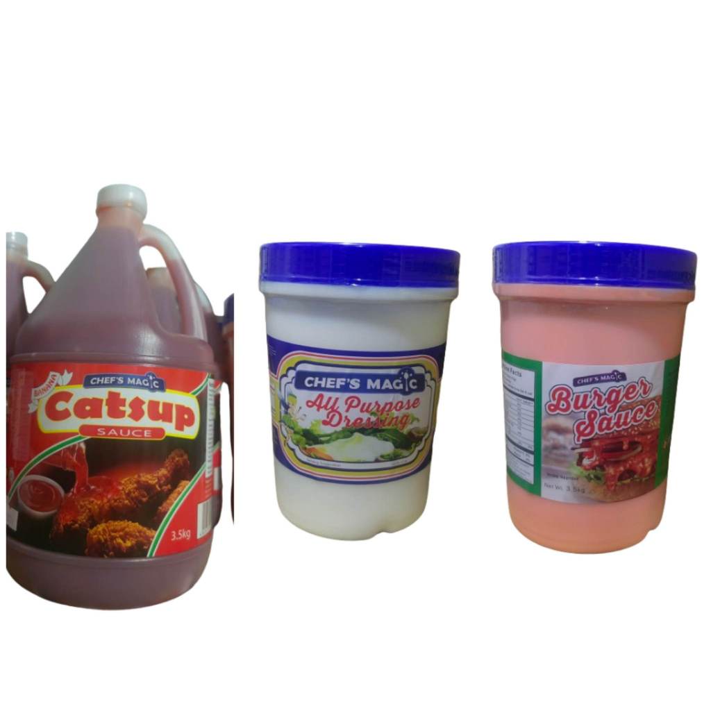 Sauce Set - Mayonnaise, Mustard, Ketchup On White Stock Photo